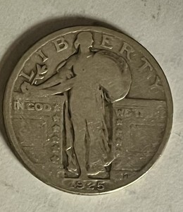 1925 Standing Liberty Quarter 90% Silver 10% Copper Circulated GOOD-VERY GOOD