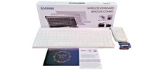 Topmate KM9000 Ultra Slim Wireless Keyboard and Mouse Combo White Silent Compact