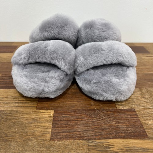 UGG Womens Slippers 8 NWT Oh Yeah Double Flat Slingback Fuzzy Soft Gray Sandal - Picture 7 of 12
