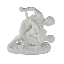 G Ruggeri The Wrestlers Alabaster Sculpture Classic Greek Roman