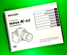 Owners Manual for Ricoh Pentax K-S2, KS2 Camera 148 Pages W/Clear Covers 