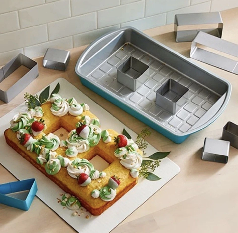 Kuchenform für Nummern und Buchstaben Pampered Chef Grau Türkis - Bild 4 von 4