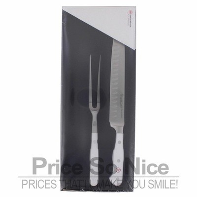Wüsthof Classic 2-Piece Straight Carving Set   White | MSRP $305