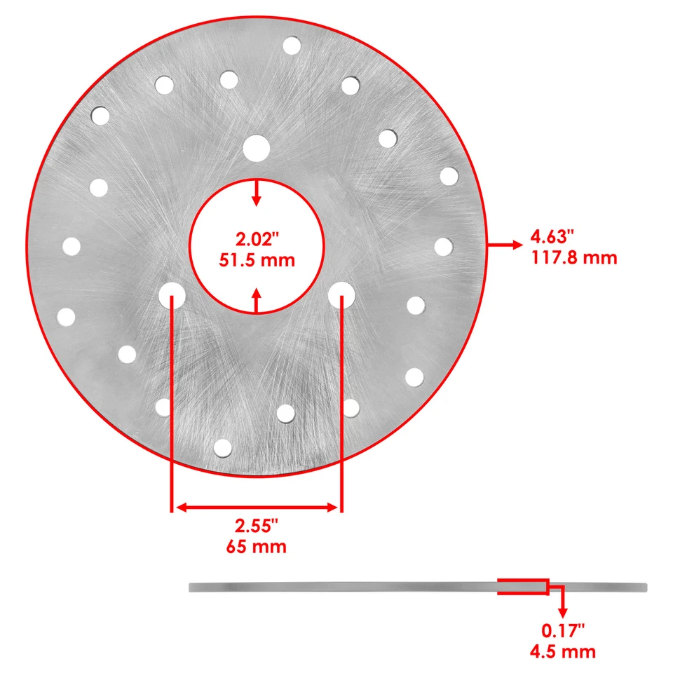 Rotor de disco de freio traseiro compatível com Polaris Trail Boss 330 2003 2004 disco de freio traseiro - Imagem 2 de 4