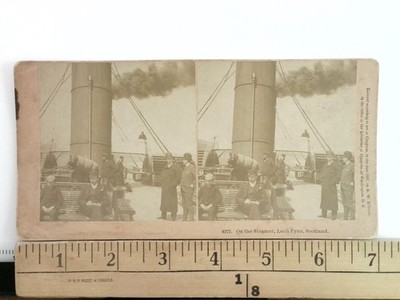 On the Steamer Loch Fyne Stereoview B.W. Kilburn 1900s Scotland