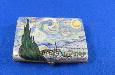 Limoges Porcelain Van Gogh's  Starry Nights j Dumont Trinket Box