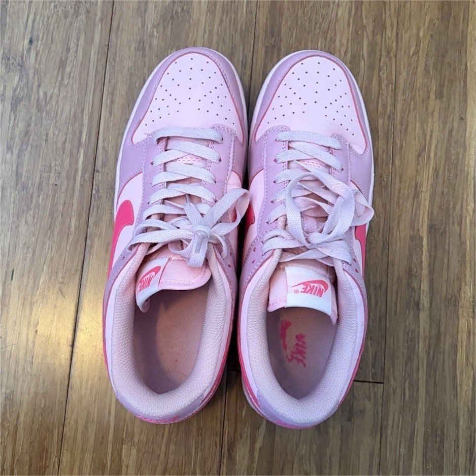 Nike Dunk Low Pink Light Pink Logo Accents Lace Up Women's Low Top Sneakers