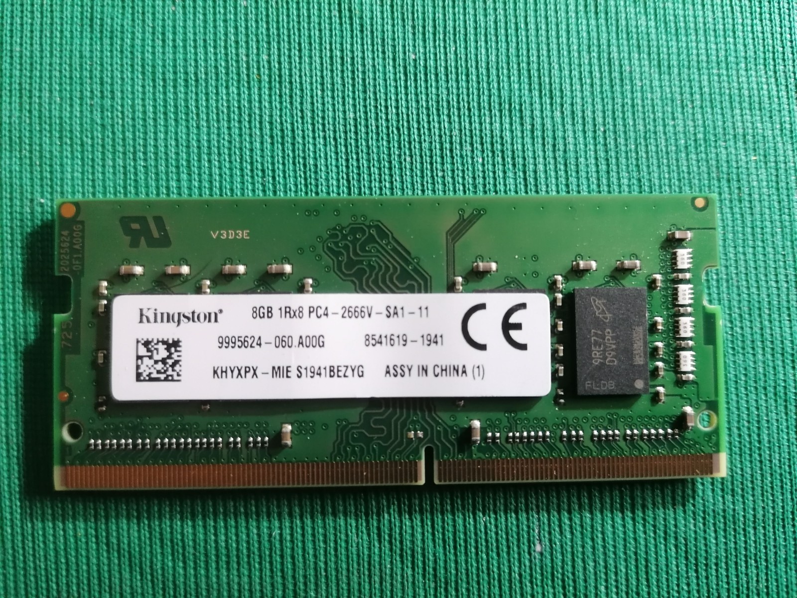 Modulo RAM Memoria Kingston DDR4 8 Gb 1RX8 - PC4-2666v-SA1-11