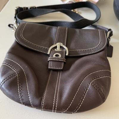 Vintage Coach SoHo  Buckle Flap Crossbody Y2K Bag Brown Leather Shoulder Bag NWT