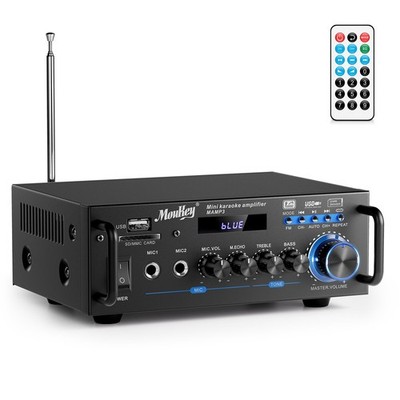 Moukey 2.0 Channel Stereo Bluetooth 5.0 Karaoke Amplifier, 300W Audio Stereo Rec