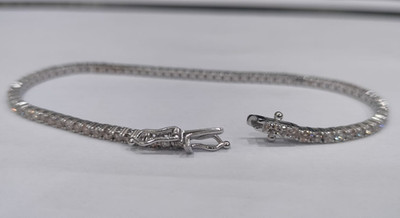 3.00CT Round Natural Diamond Tennis Bracelet For 25th Anniversary 14k White Gold