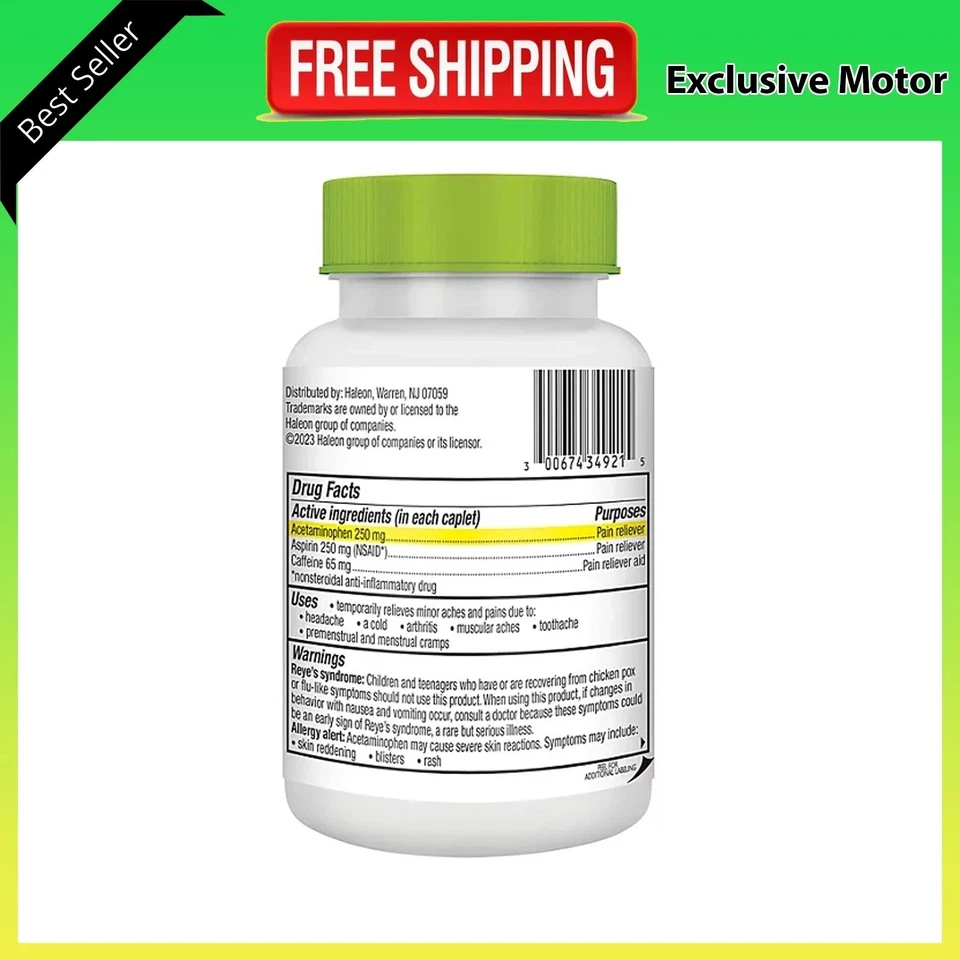 (Paquete de 3) Comprimidos Excedrin Extra Strength, ayuda para aliviar el dolor (250 mg., 300 ct.) Foto 2 de 4