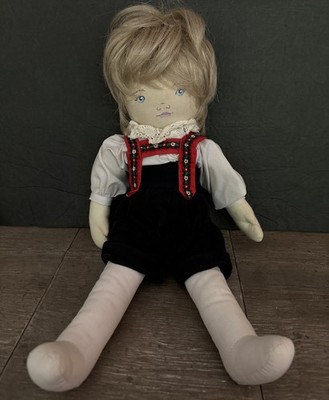 VTG. 1984 Dolls By Pauline B Jonness-Jacobsen Cloth Boy Velvet Lederhosen 16 