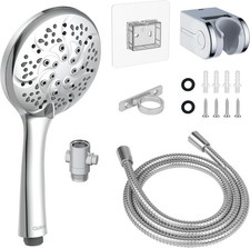 Shower Head with 60  Stainless Steel Hose, High Pressure Shower Head-Chrome