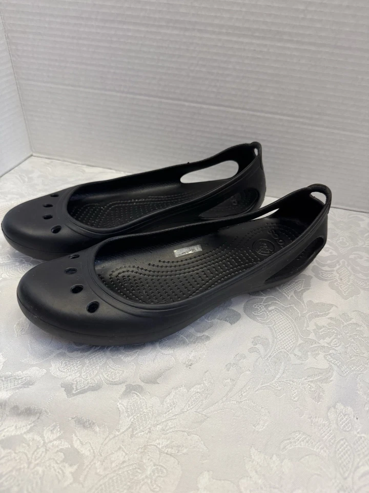 Crocs Prima Women’s Size 10 Ballet Flats Black Comfort Shoe - Image 3 of 4