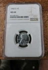 1943 s uncirculated Lincoln wheat cent NGC MS 64