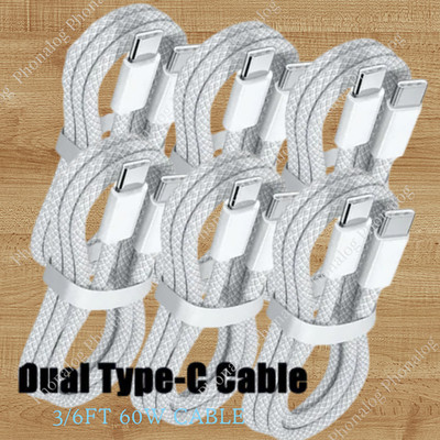 USB-C to USB-C Cable Fast Charger Lot Type C Cord For iPhone 16 15 17Air Samsung
