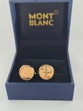 Luxury Montblanc Men's Rose Gold Color Cufflinks Set With Box "Fast Shipping"