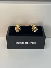 Indochino Gold Knot Cuff Links | Bullet-Back | Gift Box | New