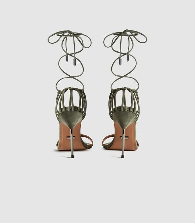 RRP 320€, Reiss Zhane sandals in olive green, 40 image 3