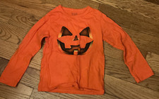 The Children  s Place Boy's Jack-O-Lantern Pumpkin Shirt 5T ORANGE Halloween