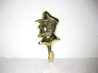 Brass Coat Hat Hanger Wall Hanging Key Hook Captain Hook Ebay