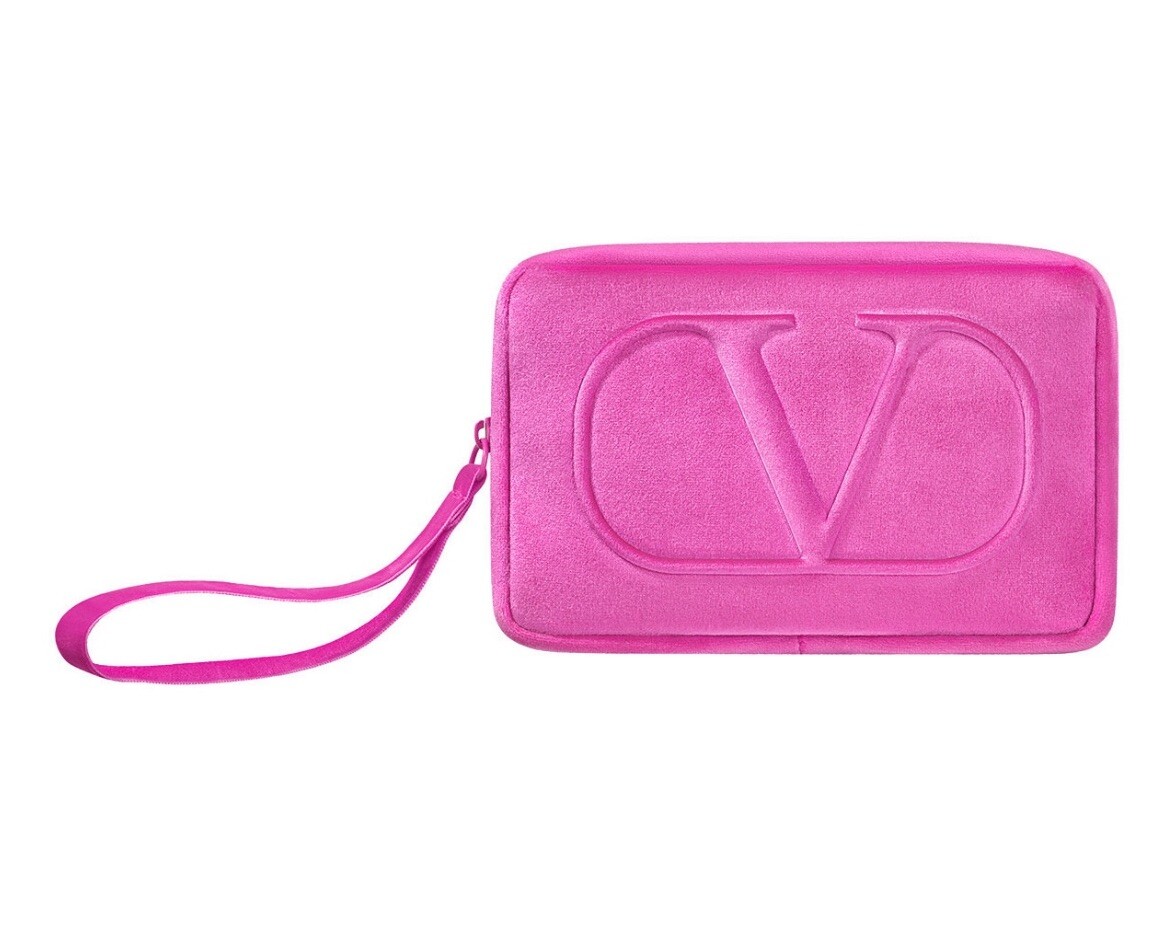 Valentino Beauty Small Hot Pink Velvet Travel Pouch Makeup Valentino Beauty Small Hot Pink Velvet Travel Pouch Makeup