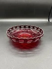 Vintage Fenton Ruby Red Basket Weave #1092 6.75"  Bon Bon Dish circa 1930 Glows