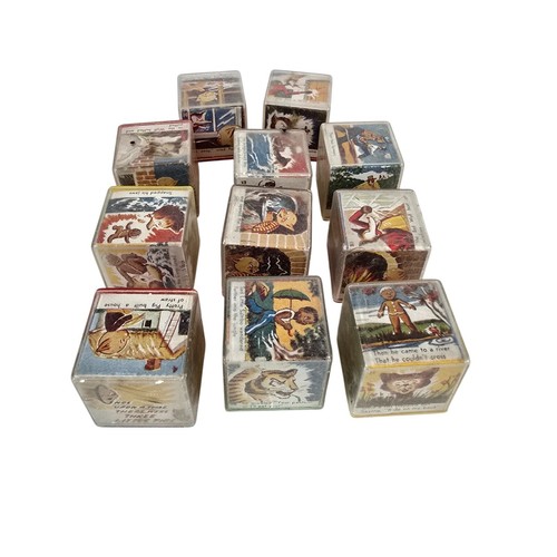 Vintage Story Blocks Set Fairy Tale Plastic 1950s Educational Toy Sambo Pigs - Picture 7 of 9