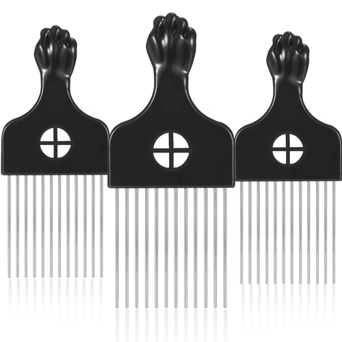 3 Packs Metal Afro Pick Combs for Women, Men - Wig Braid, Curly Hair Detangling, - Picture 12 of 12