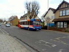 PHOTO  BUS REG V107 MVX (ROUTE 56) AT BASIN ROAD CHICHESTER  OPERATOR  STAGECOAC