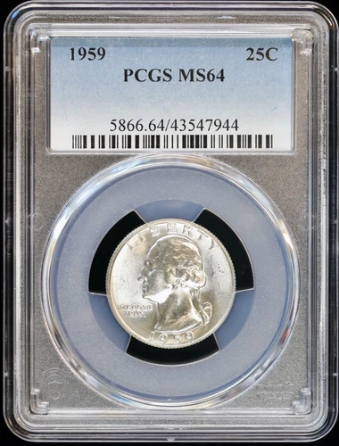 1959 25c Silver Washington Quarter PCGS MS 64 (BU Uncirculated) Philadelphia