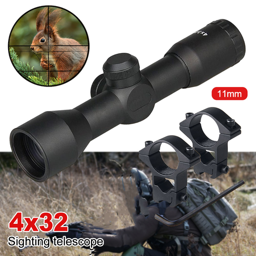 Tactical 4x32 Telescopic Scope Sight Air Gun Rifle Hunting 11mm 3/8 Gun Mount UK eBay