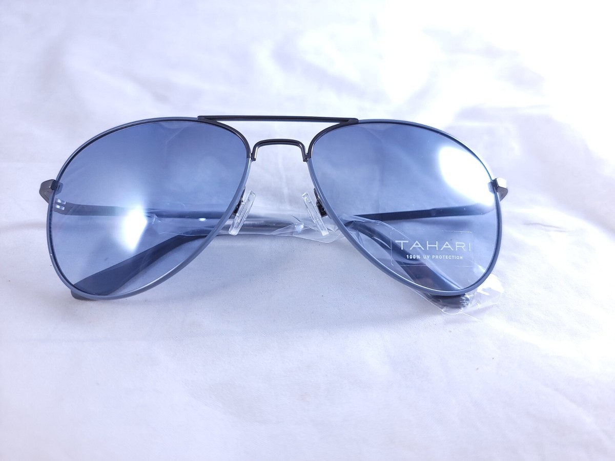 Tahari Gunmetal Gray Grey Aviator Sunglasses TM113-MGNGY Brand New