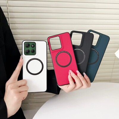 For Motorola Moto G Power/Play 2025/2024 Flexible Rugged PU Leather Back Case