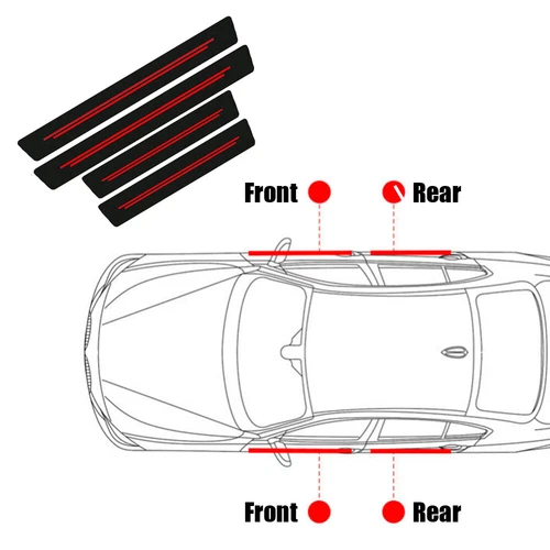 4PCS Car Door Plate Sill Scuff Cover Anti-Scratch Sticker Protector Strip Decal - Picture 10 of 11