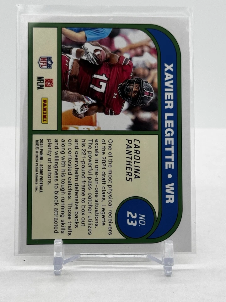 2024 Panini Score Football Xavier Legette Protential Rookie Card 23 - Image 2 of 2