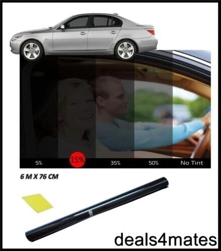 VANS Pellicola tinta finestra camper auto furgone nero scuro fumo 15% 76 cm x 6 m nuovo