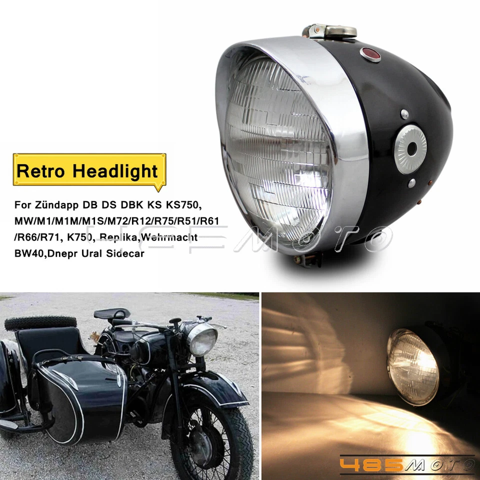 7'' Headlight Headlamp for BMW R12 R71 R75 M1 M-72 MW R25 Ural Dnepr Front Lamp - Image 2 of 4
