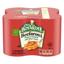 Chef Boyardee Beefaroni Beef Macaroni Microwave Pasta 4 Pack 15 Oz