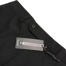 Zanella NWT Dress Pants Size 33 US Tucker In Solid Black Wool