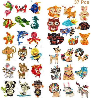 37Pcs Diamond Painting Stickers for Kids, ZONPEN Diamond Art Kits for