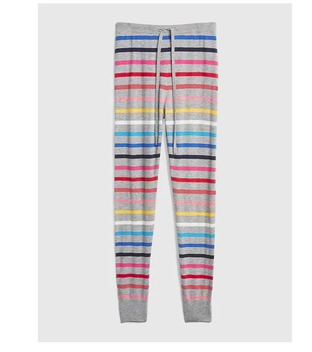 NEW WOMEN S 2018 XS S M L GAP CRAZY STRIPE SWEATER LEGGINGS LOUNGE PANTS