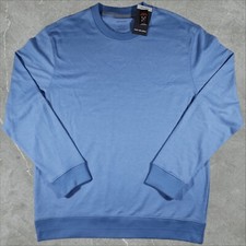 Van Heusen Essential Stain Shield Luxore Crew Blue Heather Men's L NWT MSRP 65