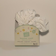 Bassinet Sheets Fitted Baby Bed Grey White Stars Unisex New Organic Cotton
