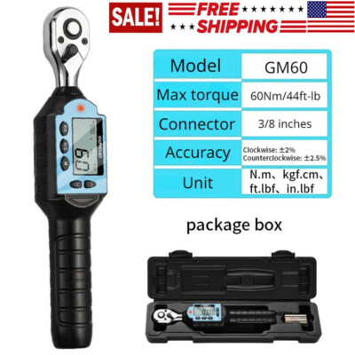 3/8 Inch Digital Torque Wrench 2.2-44.3 ft-lbs. Electronic Adjustable Wrench USA