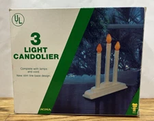 Noma Christmas 3 Bulb Candlabra Candles Electric Plastic Drip Candolier Vintage