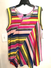 New Directions Womens Tank Top XL Blouse Mini Dress Tunic Shirt Sleeveless Boho