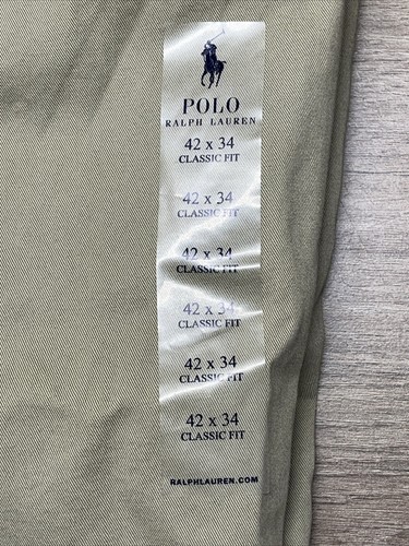 POLO RALPH LAUREN Men's Chino Pants Classic Fit Khaki Size 42/34 - Picture 11 of 11