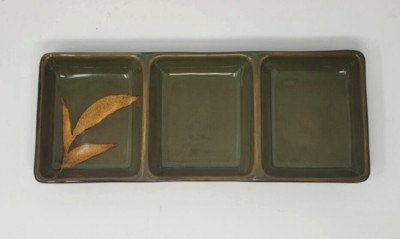 Pier 1 ''Dakara'' Condiment Relish Dish 3 Compartment Entertaining Party Serving